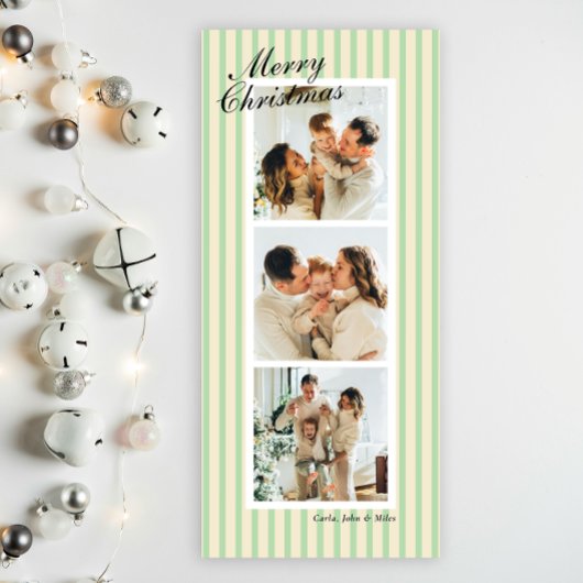 Mint Green and Cream Chic Vertical Stripes 3 Photo