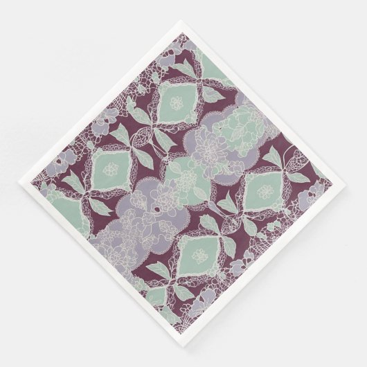 Mint green and lavender purple patterns AI art (コーナー)
