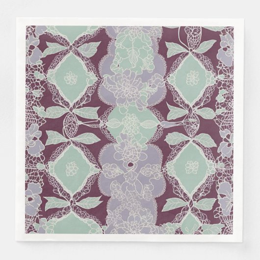 Mint green and lavender purple patterns AI art  (正面)