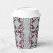 Mint green and lavender purple patterns AI art 紙コップ (左)
