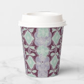 Mint green and lavender purple patterns AI art  紙コップ (裏面)