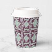 Mint green and lavender purple patterns AI art  紙コップ (右)