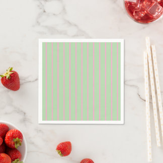 Mint Green and Light Pink Striped Light Wall Plate スタンダードカクテルナプキン