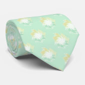Mint Green and Mustard Yellow Pastel Pattern ネクタイ (ロール)