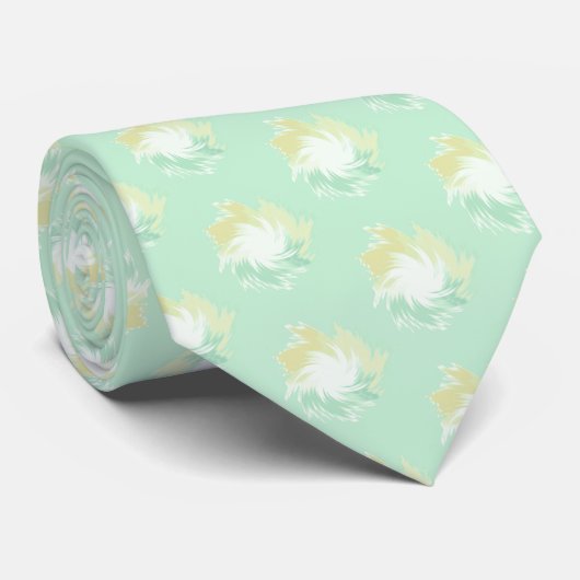 Mint Green and Mustard Yellow Pastel Pattern ネクタイ (ロール)