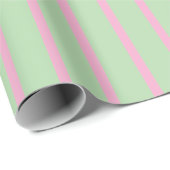 Mint green and pink striped pastel wrapping paper ラッピングペーパー (ロールコーナー)