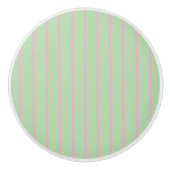 Mint green and pink stripes ceramic pull knob  セラミックノブ (正面)