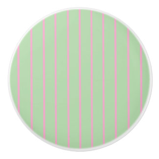 Mint green and pink stripes ceramic pull knob  セラミックノブ