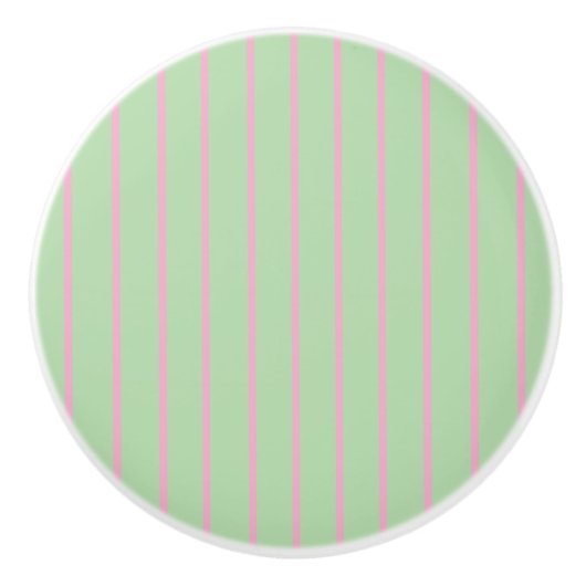 Mint green and pink stripes ceramic pull knob  セラミックノブ (正面)