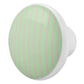 Mint green and pink stripes ceramic pull knob  セラミックノブ (右)