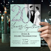 Mint Green and Silver Wedding Anniversary  招待状