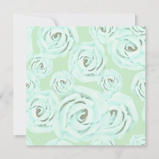 Mint green and teal frosting invitation  招待状 (正面)