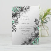 Mint Green Artistic Botanical Wedding 招待状 (スタンド正面)