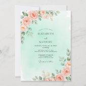 Mint Green Breathtaking Spring Wedding 招待状 (正面)