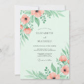 Mint Green Breezy Spring Wedding 招待状 (正面)