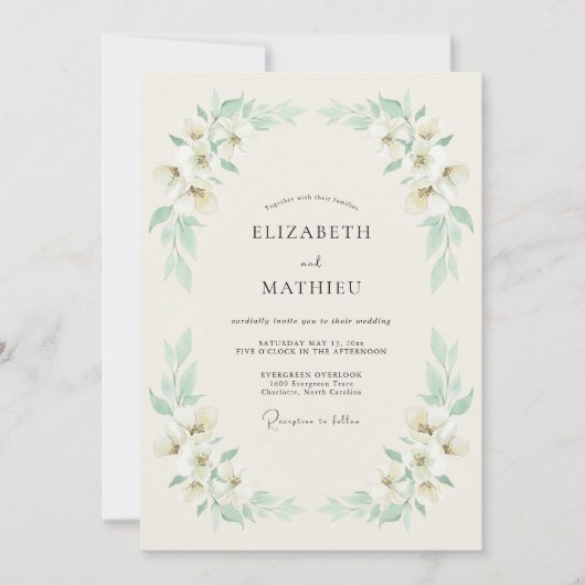 Mint Green Breezy Summer Wedding 招待状 (正面)