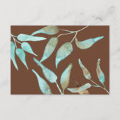 Mint Green, Brown Leaves Wedding RSVP Card アドバイスカード (裏面)