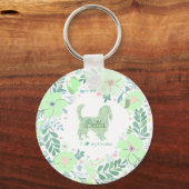 Mint Green Cavalier King Charles Spaniel Custom キーホルダー (正面)