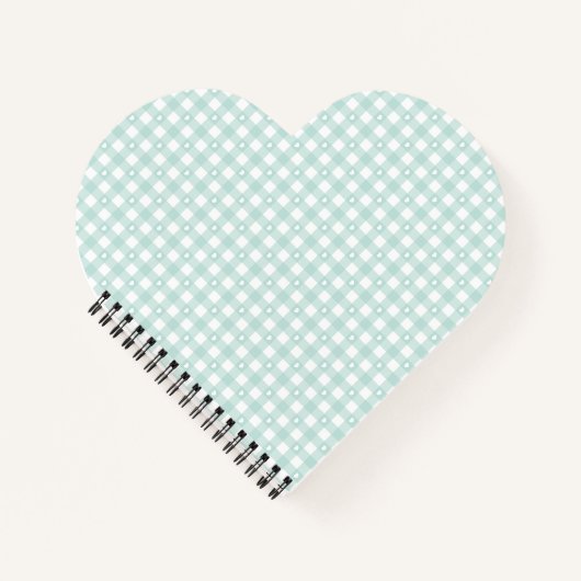 Mint Green Checks ノートブック (正面)