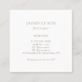 Mint Green | Chic Floral Label スクエア名刺 (裏面)