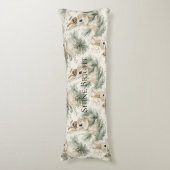 Mint Green Christmas Bunny Rabbits ボディピロー (正面縦)