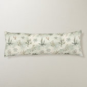 Mint Green Christmas Trees Snowflakes ボディピロー (裏面)