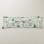 Mint Green Christmas Trees Snowflakes ボディピロー (正面)
