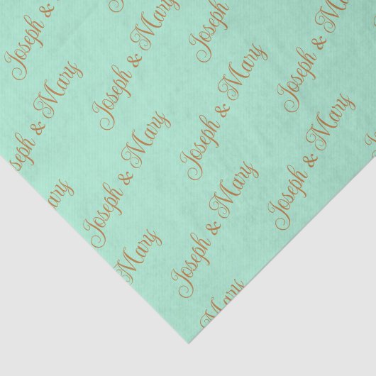 Mint Green & Copper Script Spring Wedding  薄葉紙 (詳細)