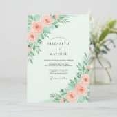 Mint Green Dainty Spring Wedding 招待状 (スタンド正面)