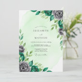 Mint Green Distinguished Botanical Wedding 招待状 (スタンド正面)