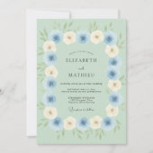 Mint Green Dreamy Spring Wedding 招待状 (正面)