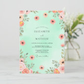 Mint Green Elegant Spring Wedding 招待状 (スタンド正面)