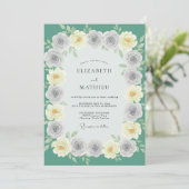 Mint Green Ethereal Blossom Wedding 招待状 (スタンド正面)