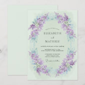 Mint Green Exquisite Spring Wedding 招待状 (正面/裏面)