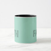 Mint green faith typography coffee mug マグカップ (中央)