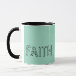 Mint green faith typography coffee mug マグカップ