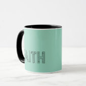 Mint green faith typography coffee mug マグカップ (正面左)