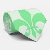Mint Green Fleur de lis ネクタイ (ロール)
