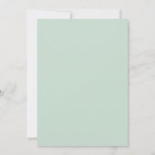 Mint Green Floral Botanical Wedding 招待状 (裏面)