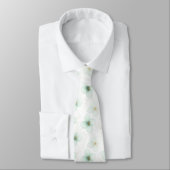 Mint Green Floral Pattern on White Background ネクタイ (タイ)