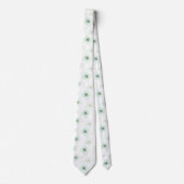 Mint Green Floral Pattern on White Background ネクタイ (正面)