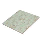 Mint Green French Country Birds and Floral Toile 1 タイル (側面)