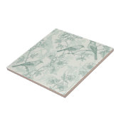 Mint Green French Country Birds and Floral Toile 2 タイル (側面)