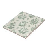 Mint Green French Country Birds and Floral Toile 4 タイル (側面)