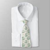 Mint Green French Country Birds and Floral Toile 4 ネクタイ (タイ)