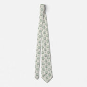 Mint Green French Country Birds and Floral Toile 4 ネクタイ (裏面)