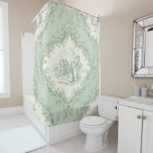 Mint Green French Country Floral Toile - Farmhouse シャワーカーテン (インサイチュ)