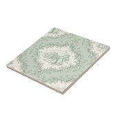 Mint Green French Country Floral Toile - Farmhouse タイル (側面)