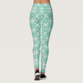 Mint Green Geometric Floral Leggings レギンス (裏面)