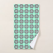 Mint green geometric mandala pattern Towel バスタオルセット (ハンドタオル)